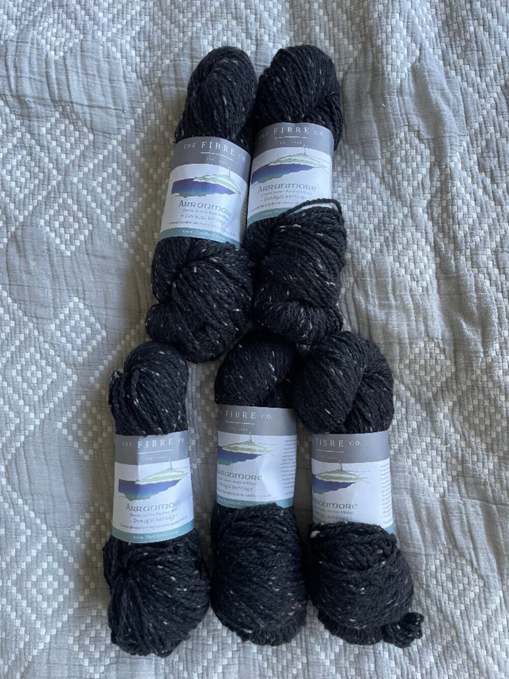 The Fibre Co Arranmore Merino Wool Cashmere Silk Tweed Aran Weight Yarn 5 Skeins